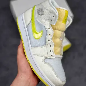 Air Jordan 1 Mid SE Sail Light Voltage Yellow-White For Sale