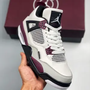 Air Jordan 4 PSG White Neutral Grey-Black-Bordeaux For Sale