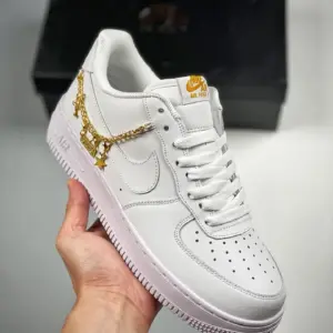 Nike Air Force 1 Low LX Lucky Charms White Metallic Gold-Flat Gold For Sale