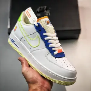 Nike Air Force 1 Low Player One White Laser Orange-Ghost Green For Sale