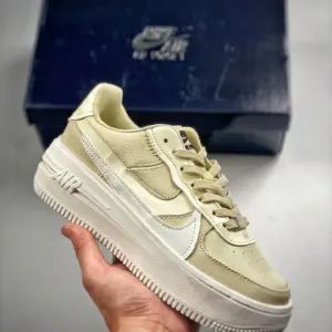 Nike Air Force 1 PLT.AF.ORM Fossil Summit White-Black For Sale