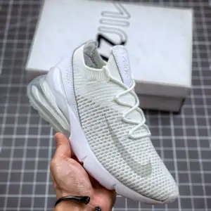 Nike Air Max 270 Flyknit Triple White AO1023-102 For Sale