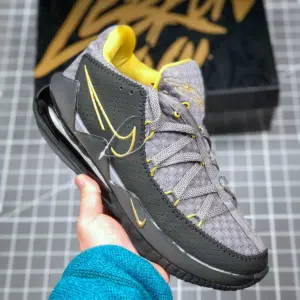 Nike LeBron 17 Low Black Grey Yellow For Sale