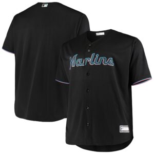 Miami Marlins Big &amp; Tall Replica Team Jersey - Black
