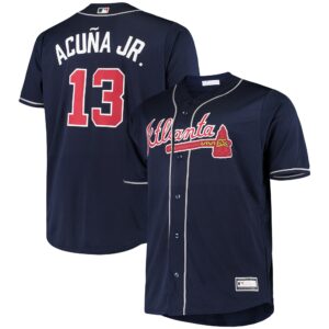Ronald Acuna Jr. Atlanta Braves Big &amp; Tall Replica Player Alternate Jersey - Navy