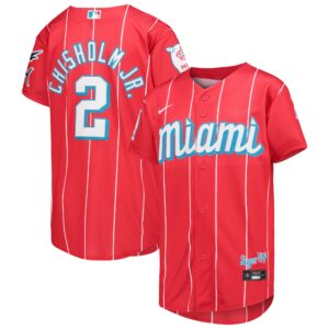 Jazz Chisholm Jr. Miami Marlins Nike Youth City Connect Replica Player Jersey - Red