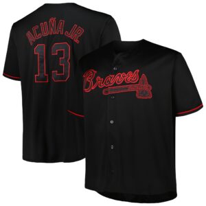 Ronald Acu&ntilde;a Jr. Atlanta Braves Big &amp; Tall Pop Fashion Jersey - Black