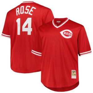 Pete Rose Cincinnati Reds Mitchell &amp; Ness 1984 Cooperstown Collection Mesh Pullover Jersey - Red