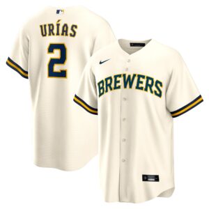 Luis Ur&iacute;as Milwaukee Brewers Nike Home Replica Player Jersey - Cream