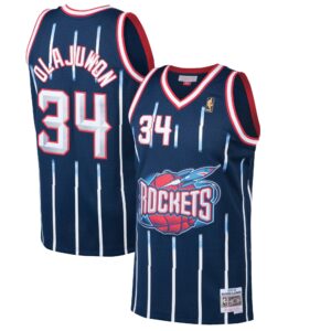 Hakeem Olajuwon Houston Rockets Mitchell &amp; Ness 1996-97 Hardwood Classics Swingman Jersey For NBA Basketball Fans
