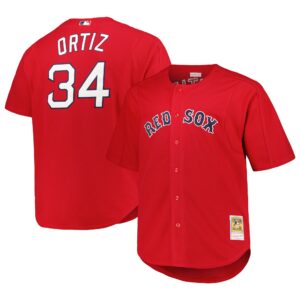 David Ortiz Boston Red Sox Mitchell &amp; Ness Big &amp; Tall Cooperstown Collection Batting Practice Replica Jersey - Red