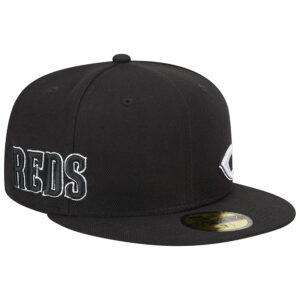 Cincinnati Reds New Era Jersey 59Fifty Fitted Hat - Black