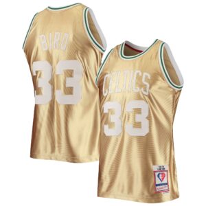 Larry Bird Boston Celtics Mitchell &amp; Ness 75Th Anniversary 1985-86 Hardwood Classics Swingman Jersey For NBA Basketball Fans
