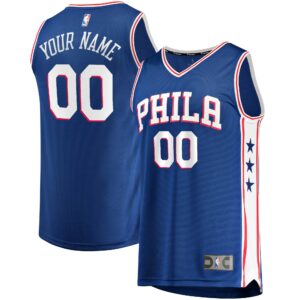 Philadelphia 76Ers Fanatics Branded Youth Fast Break Custom Replica Jersey For NBA Basketball Fans