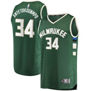 Giannis Antetokounmpo Milwaukee Bucks Fanatics Branded Fast Break Replica Player Jersey For NBA Basketball Fans