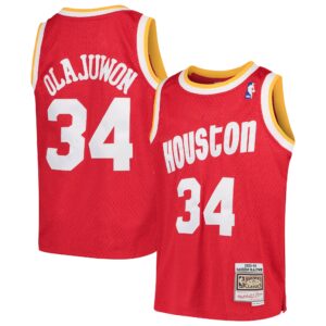Hakeem Olajuwon Houston Rockets Mitchell &amp; Ness Youth Swingman Throwback Jersey For NBA Basketball Fans