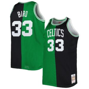 Larry Bird Boston Celtics Mitchell &amp; Ness Big &amp; Tall Hardwood Classics 1985-86 Split Swingman Jersey For NBA Basketball Fans