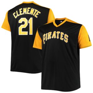 Roberto Clemente Pittsburgh Pirates Cooperstown Collection Player Replica Jersey - Black/Gold