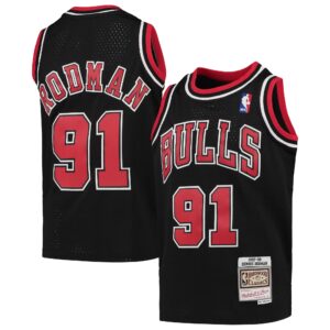 Dennis Rodman Chicago Bulls Mitchell &amp; Ness Youth 1997-98 Hardwood Classics Swingman Jersey For NBA Basketball Fans