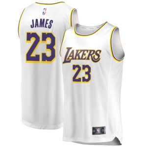 Lebron James Los Angeles Lakers Fanatics Branded 2018/19 Fast Break Replica Jersey For NBA Basketball Fans