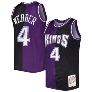 Chris Webber Sacramento Kings Mitchell &amp; Ness Hardwood Classics 2000-01 Split Swingman Jersey For NBA Basketball Fans