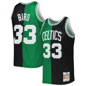 Larry Bird Boston Celtics Mitchell &amp; Ness Hardwood Classics 1985-86 Split Swingman Jersey For NBA Basketball Fans