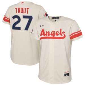 Mike Trout Los Angeles Angels Nike Toddler 2022 City Connect Replica Player Jersey - Cream