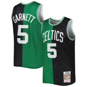 Kevin Garnett Boston Celtics Mitchell &amp; Ness Hardwood Classics 2007-08 Split Swingman Jersey For NBA Basketball Fans