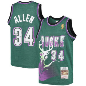 Ray Allen Milwaukee Bucks Mitchell &amp; Ness Youth 1996-97 Hardwood Classics Swingman Jersey For NBA Basketball Fans