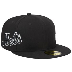 New York Mets New Era Jersey 59Fifty Fitted Hat - Black
