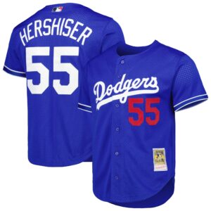 Orel Hershiser Los Angeles Dodgers Mitchell &amp; Ness Cooperstown Collection Mesh Batting Practice Button-Up Jersey - Royal
