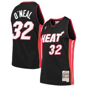 Shaquille O'Neal Miami Heat Mitchell &amp; Ness Hardwood Classics Swingman Jersey For NBA Basketball Fans