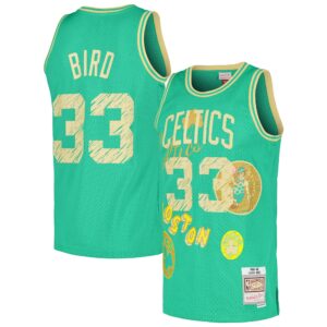 Larry Bird Boston Celtics Mitchell &amp; Ness 1985/86 Swingman Sidewalk Sketch Jersey For NBA Basketball Fans