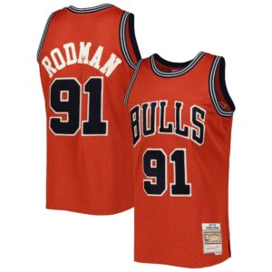 Dennis Rodman Chicago Bulls Mitchell &amp; Ness Hardwood Classics Off-Court Swingman Jersey For NBA Basketball Fans