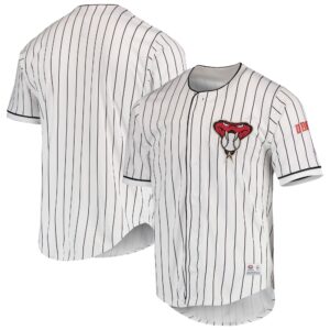 Men'S True-Fan White/Black Arizona Diamondbacks Pinstripe Jersey
