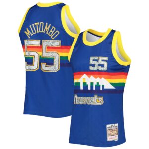 Dikembe Mutombo Denver Nuggets Mitchell &amp; Ness 1996-97 Hardwood Classics 75Th Anniversary Diamond Swingman Jersey For NBA Basketball Fans