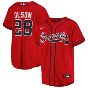 Matt Olson Atlanta Braves Nike Youth Alternate Replica Player Jersey - Red