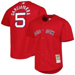 Nomar Garciaparra Boston Red Sox Mitchell &amp; Ness Cooperstown Collection Mesh Batting Practice Button-Up Jersey - Red