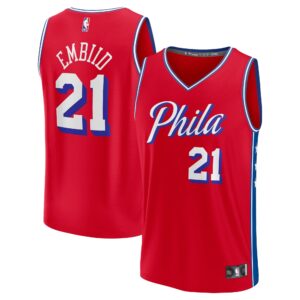 Joel Embiid Philadelphia 76Ers Fanatics Branded Fast Break Replica Player Jersey For NBA Basketball Fans