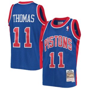 Isaiah Thomas Detroit Pistons Mitchell &amp; Ness Youth 1988-89 Hardwood Classics Swingman Jersey For NBA Basketball Fans