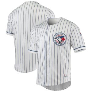 Men'S True-Fan White/Royal Toronto Blue Jays Pinstripe Jersey