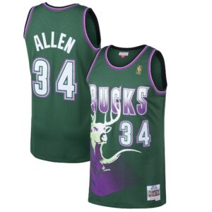 Ray Allen Milwaukee Bucks Mitchell &amp; Ness 1996-97 Hardwood Classics Swingman Jersey For NBA Basketball Fans