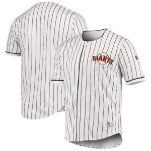 Men'S True-Fan White/Black San Francisco Giants Pinstripe Jersey